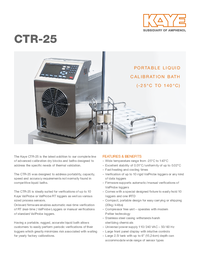 Thumbnail of document Data Sheet - CTR-25 Portable Liquid Calibration Bath